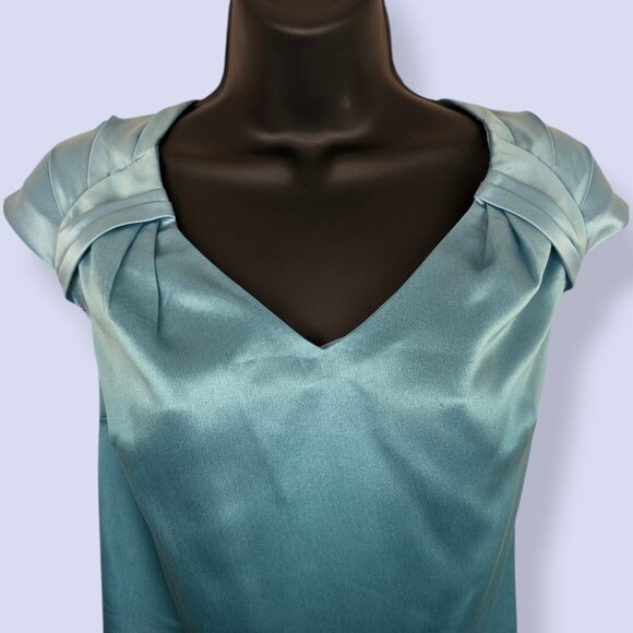 NWT Ann Taylor Blue Gradient Satin Top - Picture 3 of 7